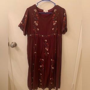 Maxi dress, purple, floral pattern, M